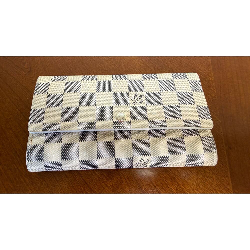 Louis Vuitton Damier Azur Sarah Wallet Stamped